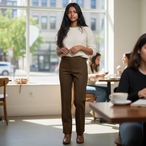 Ines De La Fressange Elegant Brown Women's Trousers